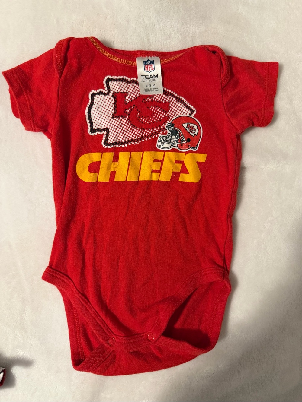 NFL Kansas City Chiefs Red & Yellow Baby One-Piece Bodysuit